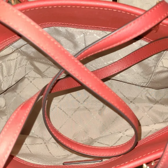 Michael Kors Red and Brown Signature Tote - Picture 3 of 3